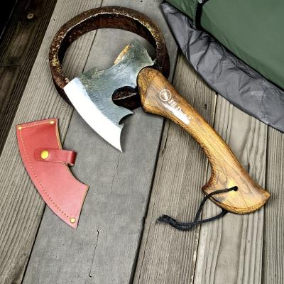 Curved Oak Wood Handle Flame Shape Axe