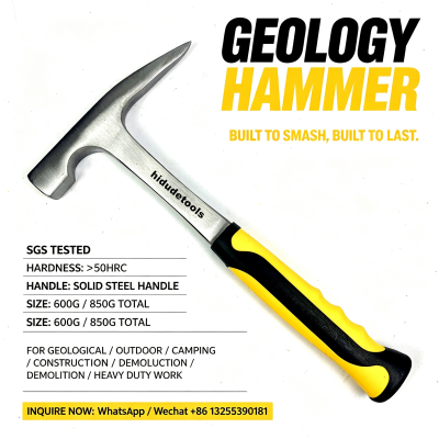 Geology Hammer | Solid Steel Rock Pick Hammer for Geological Survey & Heavy Demolition